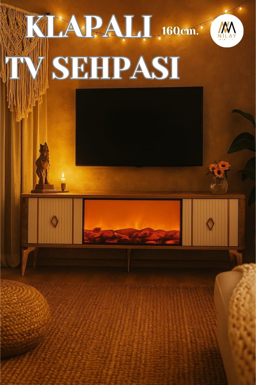 Klapalı Şömineli Tv Altı